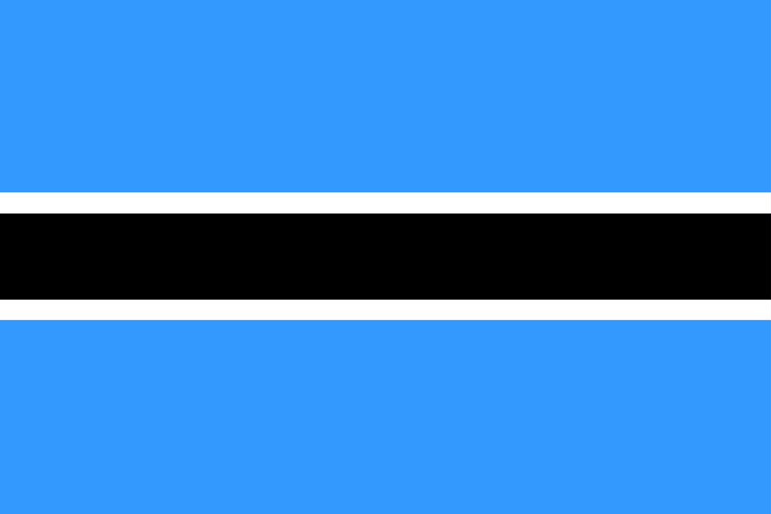 Sticker vlag van Botswana 5-60cm Weerbestendig ES-FL-BOT