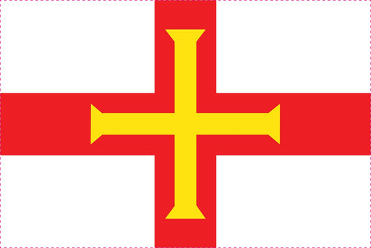 Sticker vlag van  Guernsey 5-60cm Weerbestendig ES-FL-GUE