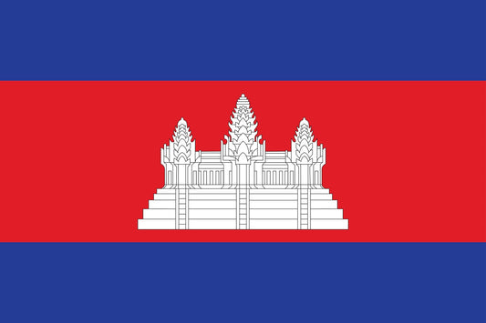 Sticker vlag van Cambodja  5-60cm Weerbestendig ES-FL-KMB