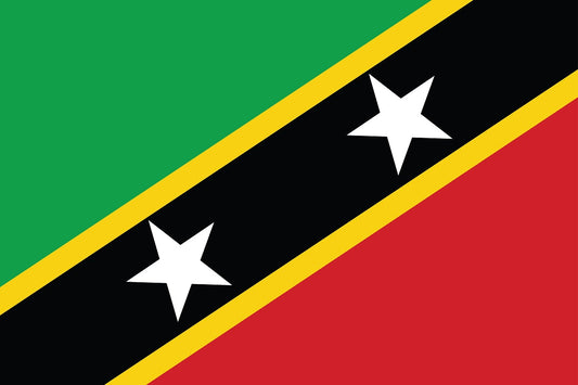 Sticker vlag van St. Louis Kitts en Nevis 5-60cm Weerbestendig ES-FL-SKN