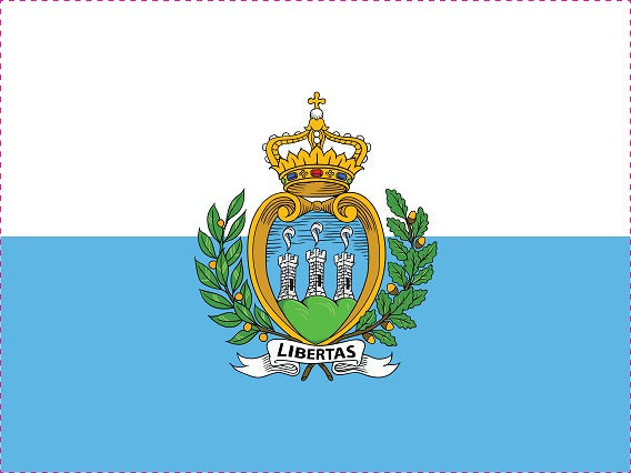 Sticker vlag van San Marino 5-60cm Weerbestendig ES-FL-SMR