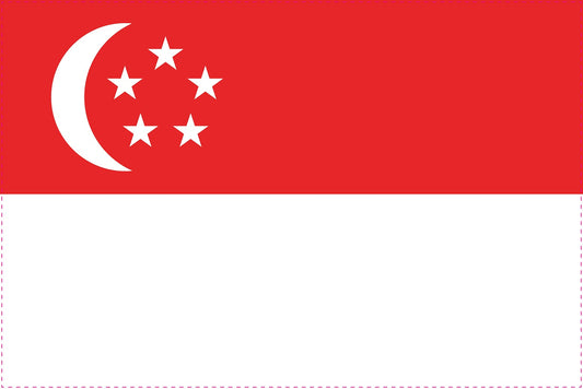 Sticker vlag van Singapore 5-60cm Weerbestendig ES-FL-SPR