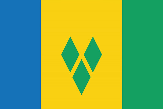 Sticker vlag van St. Louis Vincent in de Grenadines 5-60cm Weerbestendig ES-FL-SVN