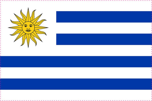 Sticker vlag van Uruguay 5-60cm Weerbestendig ES-FL-URG