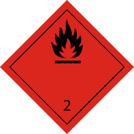 100 etiketten voor gevaarlijke goederen "ES-GG-02-01" 5x5cm of 10x10 cm van papier of plastic ES-GG-02-01
