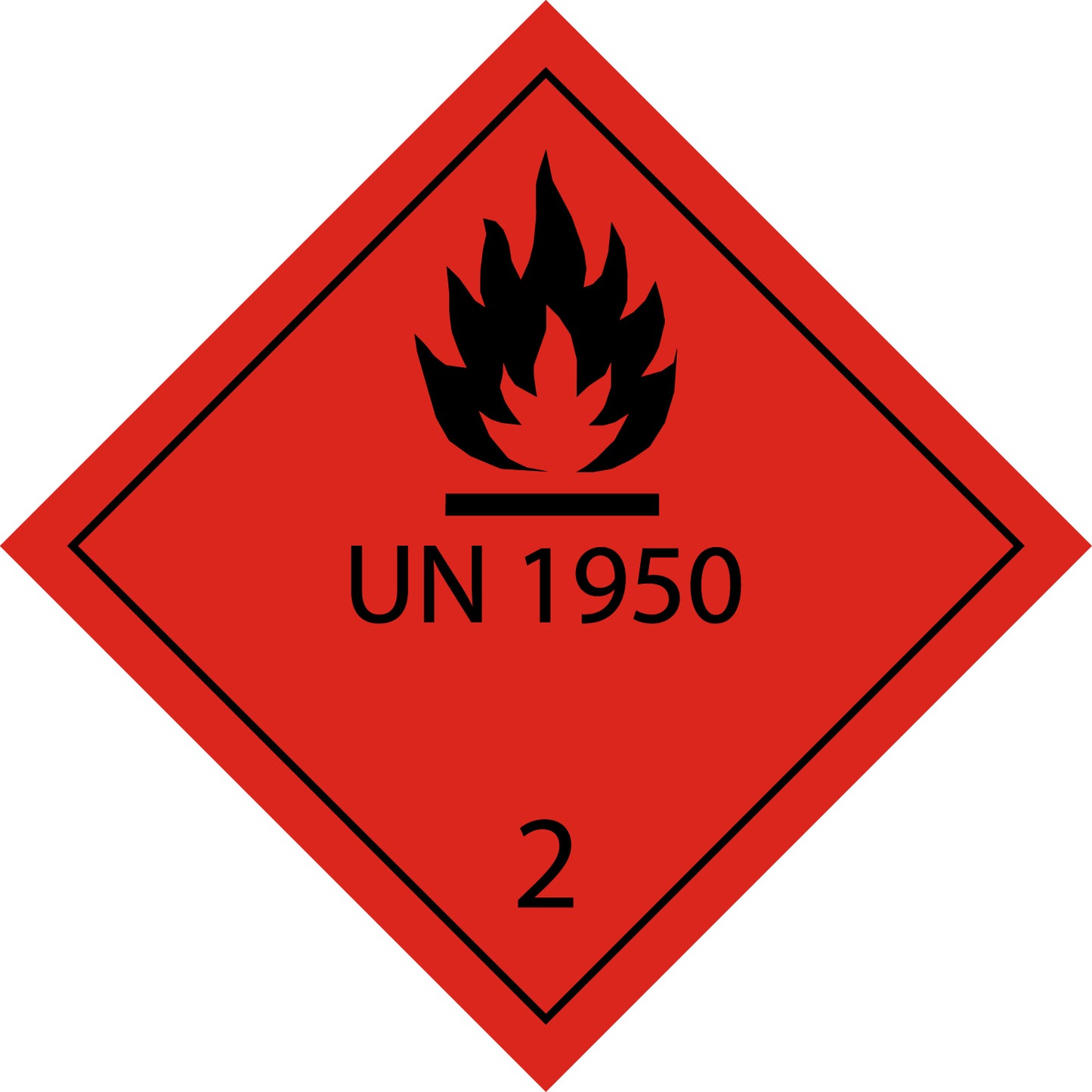 100 etiketten voor gevaarlijke goederen "ES-GG-02-07" 5x5cm of 10x10 cm van papier of plastic ES-GG-02-07