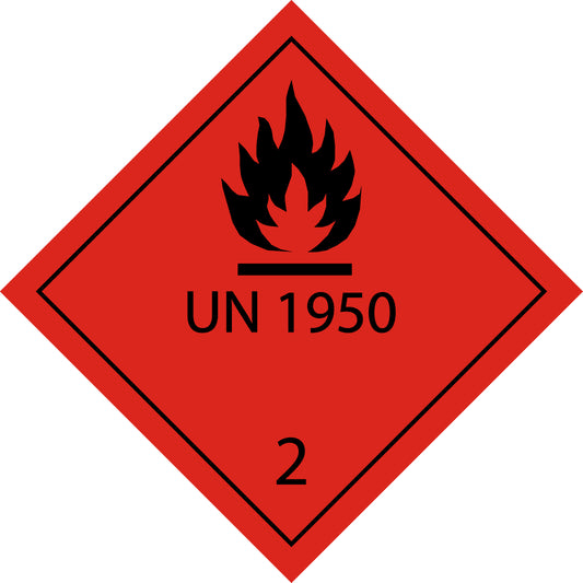 100 etiketten voor gevaarlijke goederen "ES-GG-02-07" 5x5cm of 10x10 cm van papier of plastic ES-GG-02-07