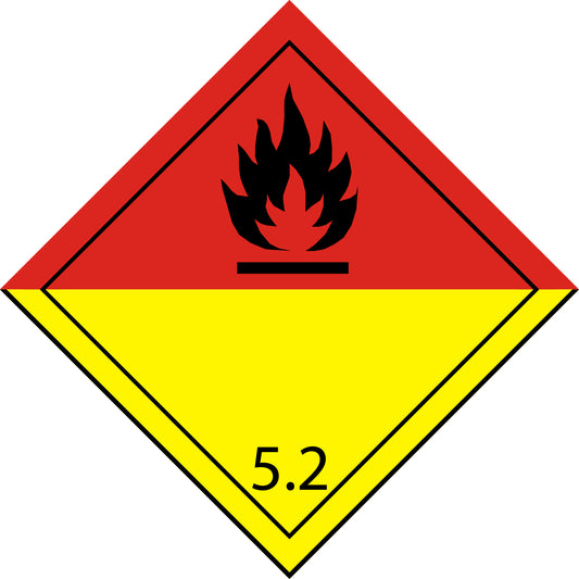100 etiketten voor gevaarlijke goederen "ES-GG-05-03" 5x5cm of 10x10 cm van papier of plastic ES-GG-05-03