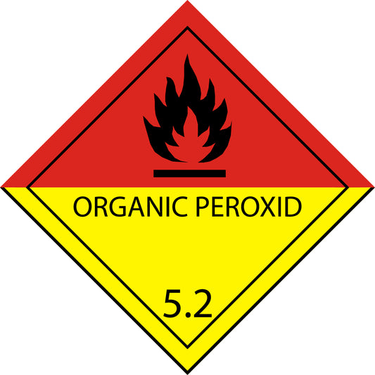 100 etiketten voor gevaarlijke goederen "ES-GG-05-04" 5x5cm of 10x10 cm van papier of plastic ES-GG-05-04
