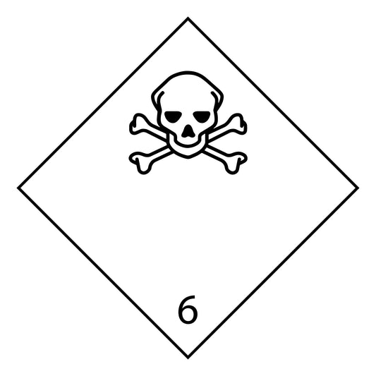 100 etiketten voor gevaarlijke goederen "ES-GG-06-01" 5x5cm of 10x10 cm van papier of plastic ES-GG-06-01