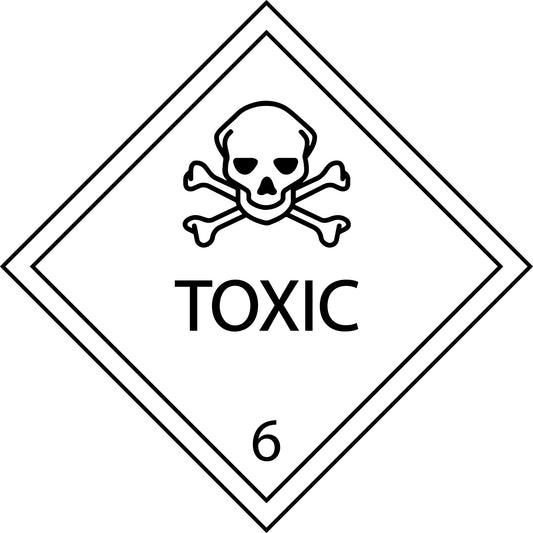 100 etiketten voor gevaarlijke goederen "ES-GG-06-02" 5x5cm of 10x10 cm van papier of plastic ES-GG-06-02