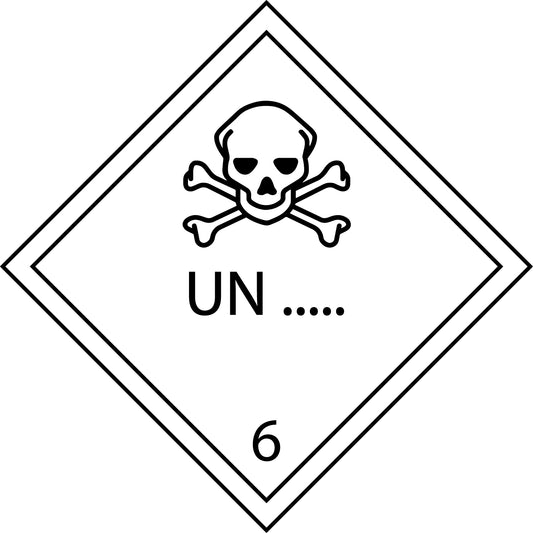 100 etiketten voor gevaarlijke goederen "ES-GG-06-03" 5x5cm of 10x10 cm van papier of plastic ES-GG-06-03