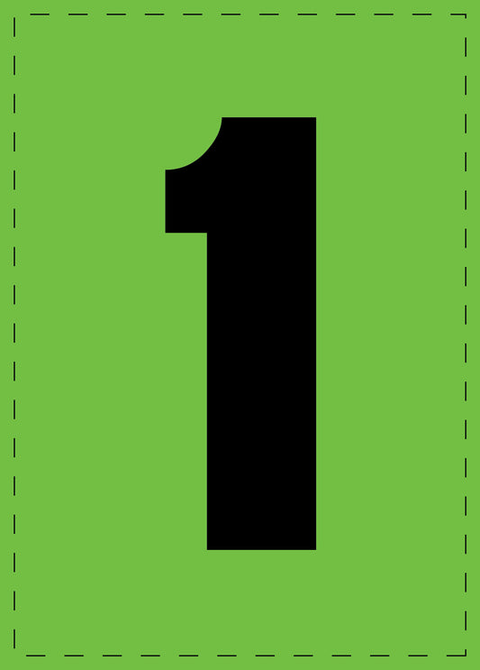 Letter 1 zelfklevende letters en cijferstickers zwart lettertype groen achtergrond ES-NPVC-1-67