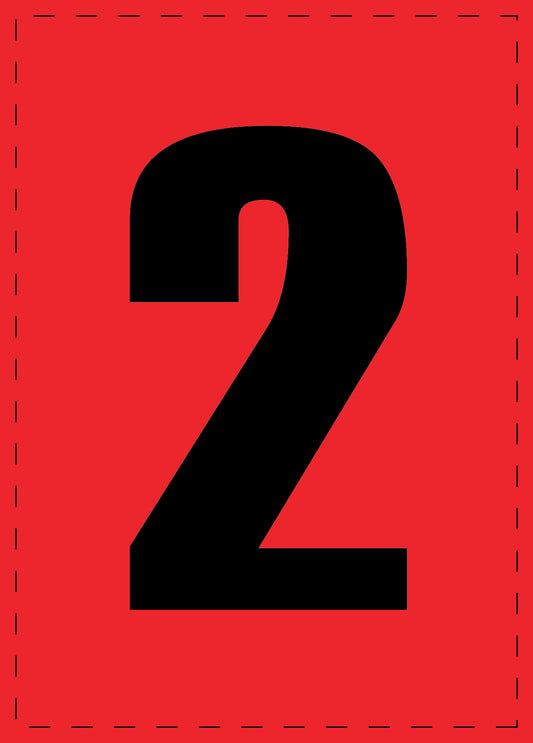 Letter 2 zelfklevende letters en cijferstickers zwart lettertype Rood achtergrond ES-NPVC-2-14