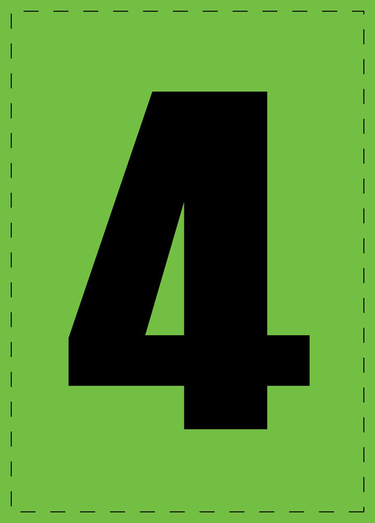 Letter 4 zelfklevende letters en cijferstickers zwart lettertype groen achtergrond ES-NPVC-4-67