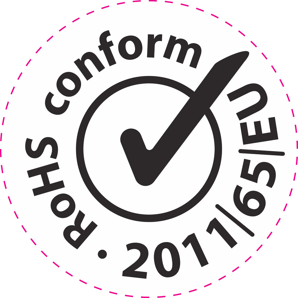 100x elektrische apparaten Kentekenplaat Rohs "ROHS STICKER 2011/65/EU CONFORM" EW-R-400