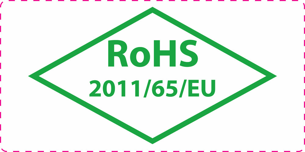 100x elektrische apparaten Kentekenplaat Rohs "ROHS STICKER 2011/65/EU CONFORM" EW-R-600