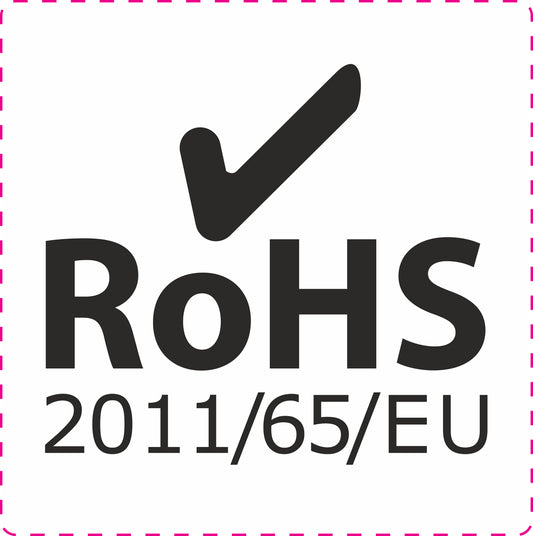 100x elektrische apparaten Kentekenplaat Rohs "ROHS STICKER 2011/65/EU CONFORM" EW-R-700