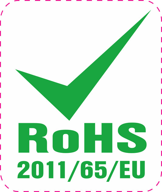 100x elektrische apparaten Kentekenplaat Rohs "ROHS STICKER 2011/65/EU CONFORM" EW-R-800
