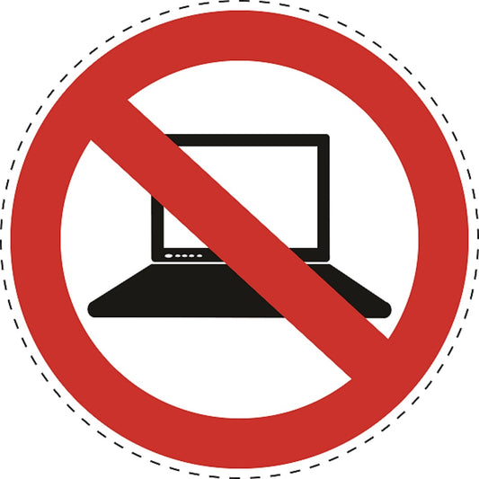 1 stuk Verbodssticker "Geen laptops toegestaan" gemaakt van PVC-kunststof, ES-SI20300