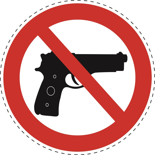 1 stuk Verbodssticker "Geen wapens toegestaan" gemaakt van PVC-kunststof, ES-SI21000