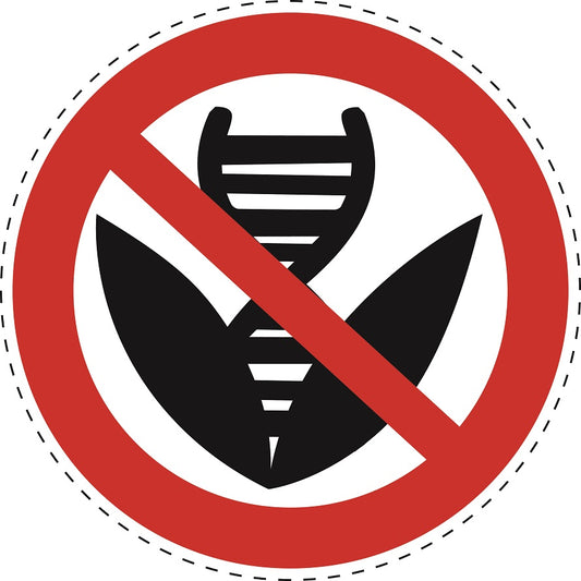 1 stuk Verbodssticker "Geen GMO (geen genetisch gemodificeerd organisme)" gemaakt van PVC-kunststof, ES-SI23300