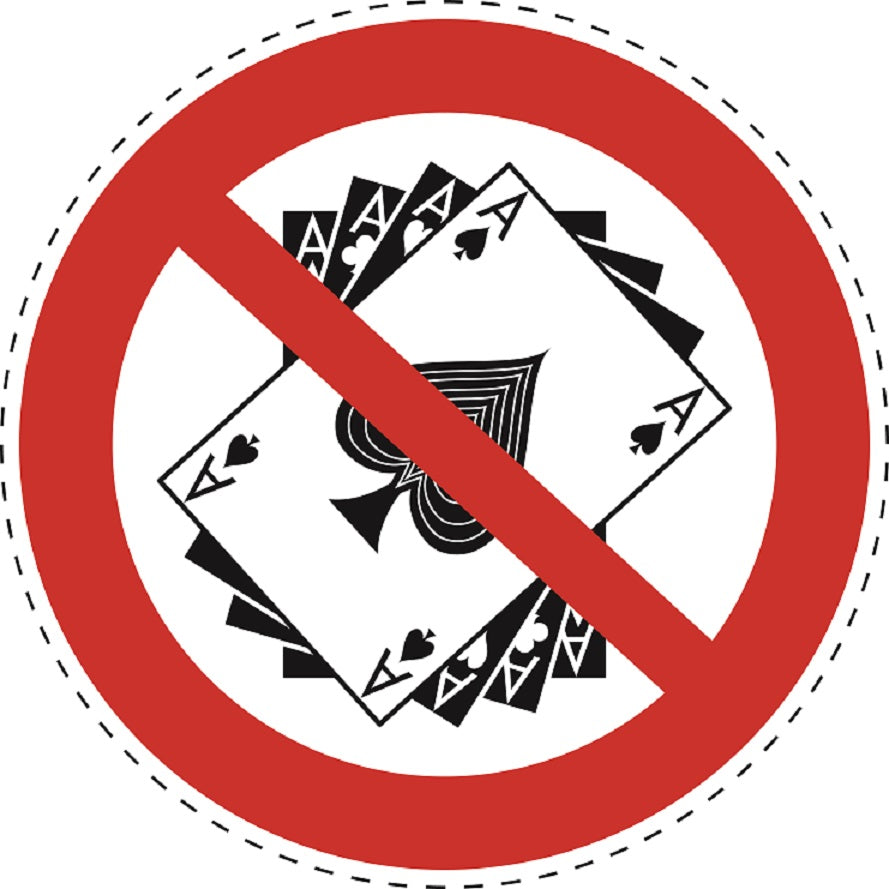 1 stuk Verbodssticker "Geen gokken" gemaakt van PVC-kunststof, ES-SI24900
