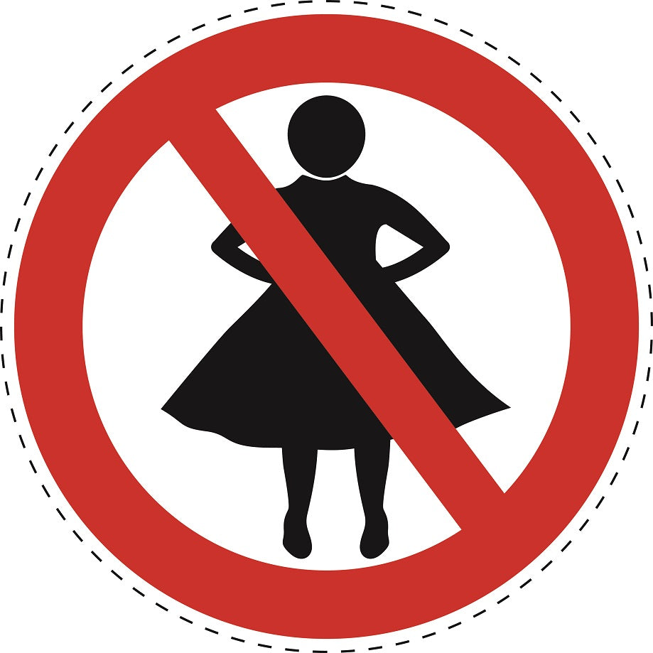 1 stuk Verbodssticker  "Geen vrouwen toegestaan" gemaakt van PVC-kunststof, ES-SI27300