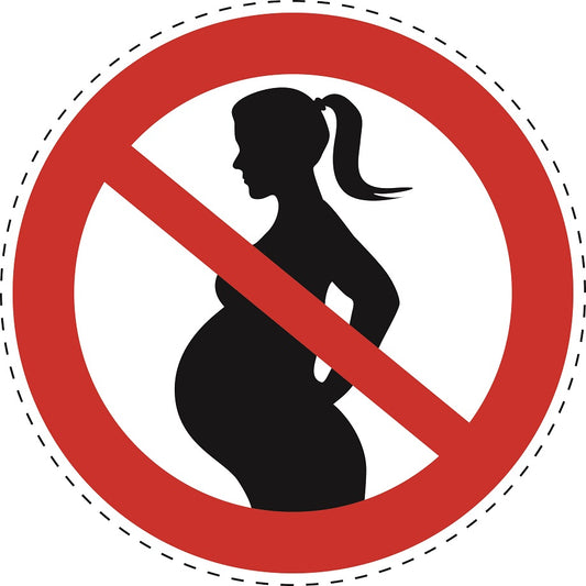 1 stuk Verbodssticker "Zwanger mag niet binnenkomen" gemaakt van PVC-kunststof, ES-SI27600