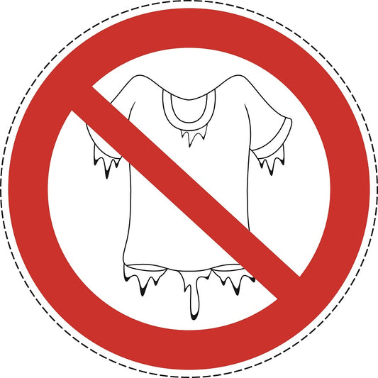 1 stuk Verbodssticker "Geen natte kleding toegestaan" gemaakt van PVC-kunststof, ES-SI28200