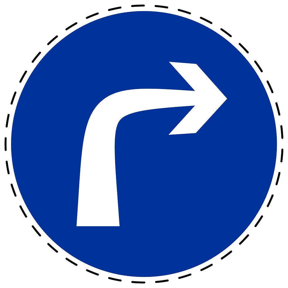 Gebodenstickers "rechts" van PVC-kunststof, ES-SIM1040