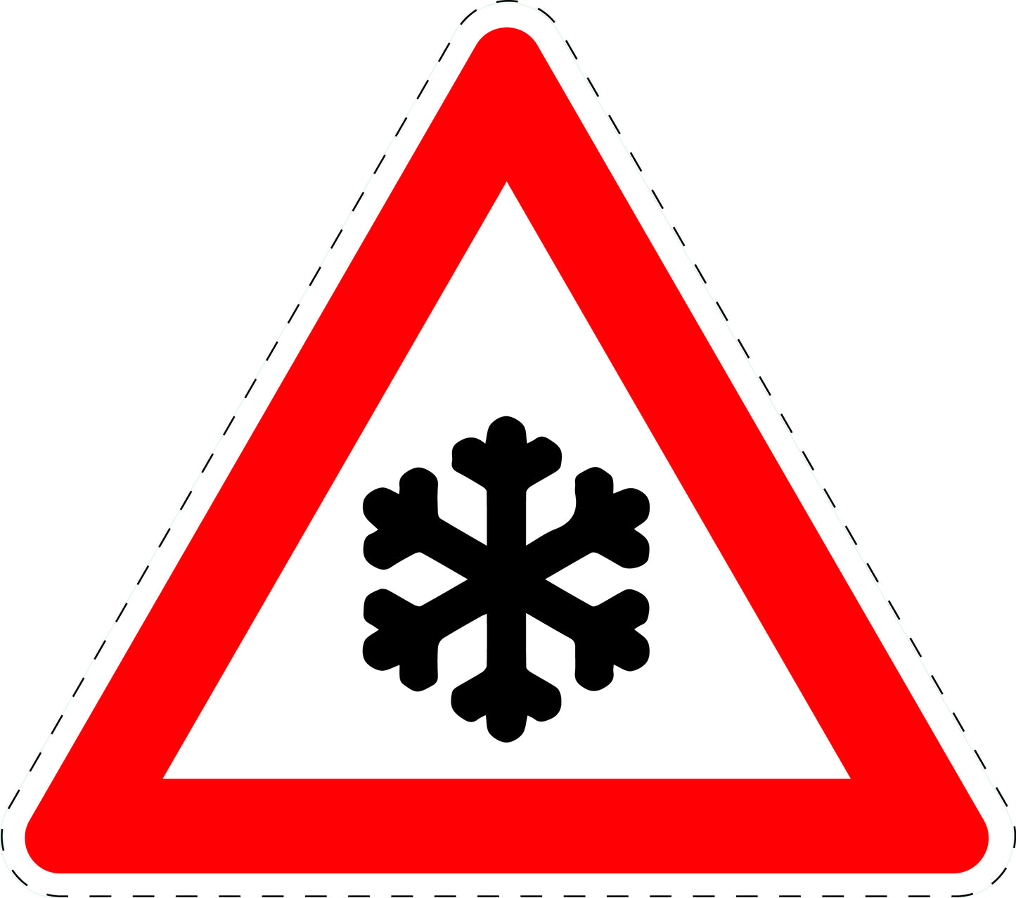 1 Stuk verkeersbord "Waarschuwing sneeuwvlok" 20–70 cm EW-Verk-113