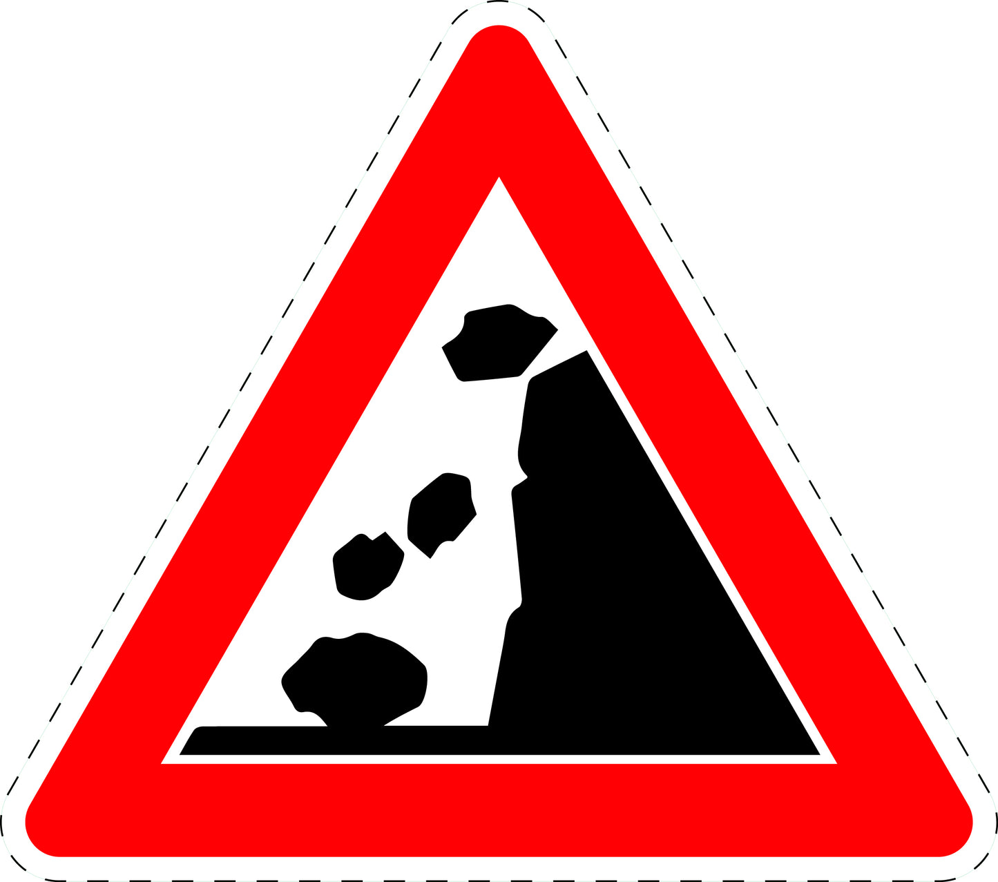 1 Stuk verkeersbord "Vallende stenen van links" 2–15 cm EW-Verk-115-10