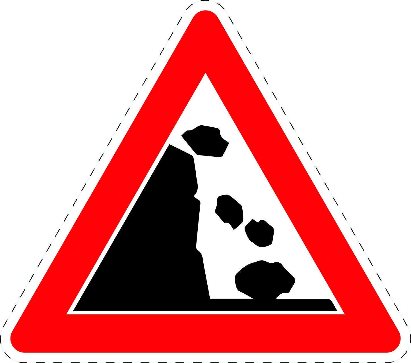 1 Stuk verkeersbord "Vallende stenen van rechts" 2–15 cm EW-Verk-115-20