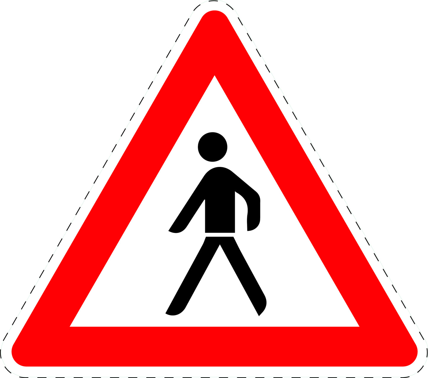 1 Stuk verkeersbord "Voetgangers (plaatsing rechts)" 20–70 cm EW-Verk-133-10