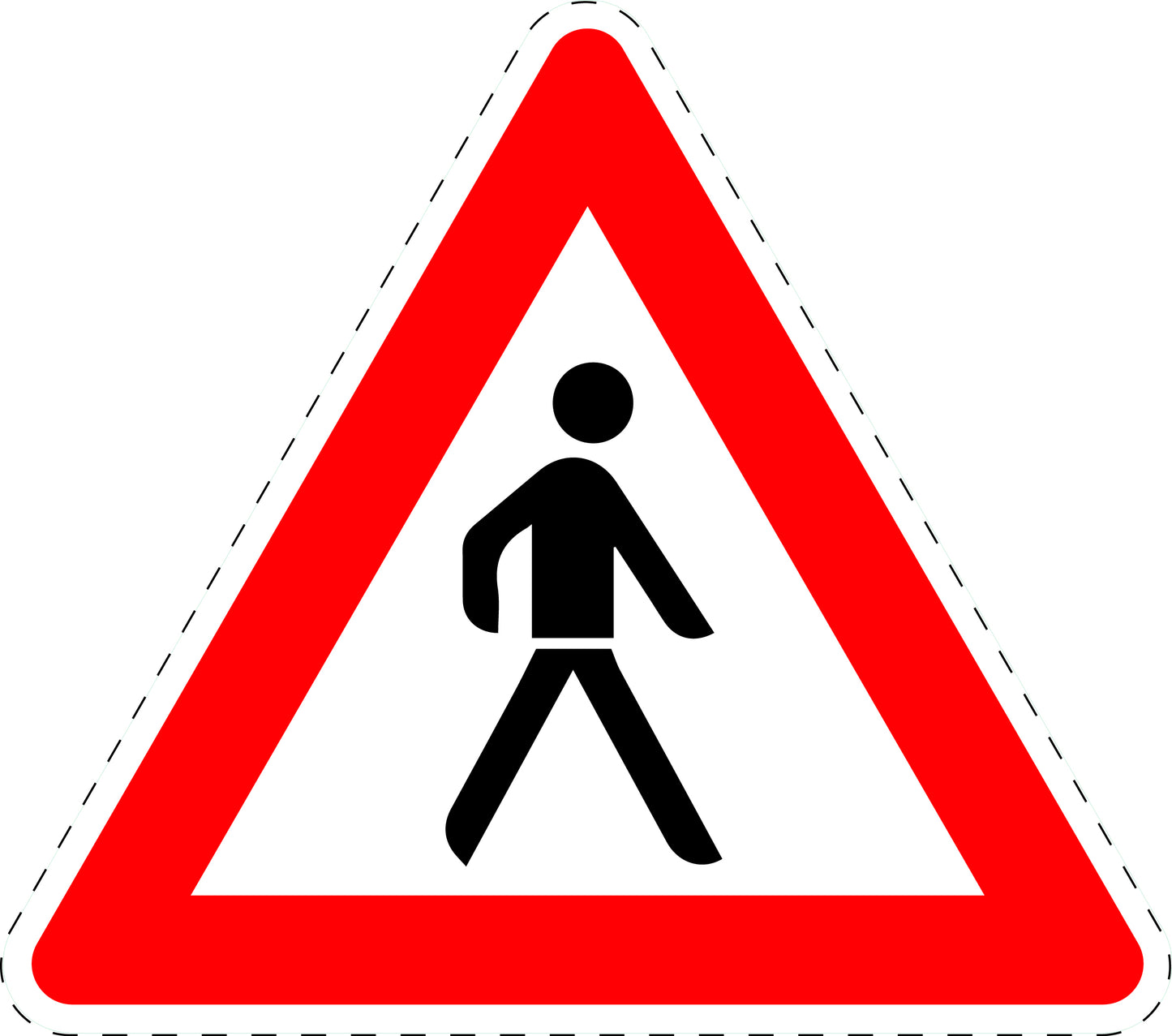 1 Stuk verkeersbord "Voetgangers (plaatsing links)" 20–70 cm EW-Verk-133-20