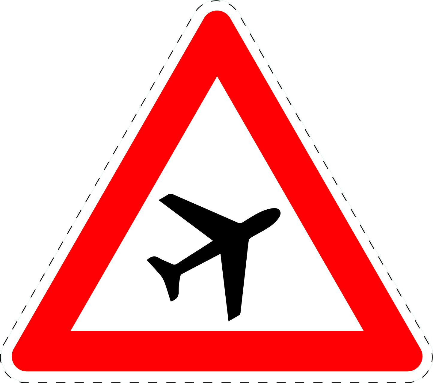 1 stuk verkeersbord "Laagvliegende vliegtuigen (plaatsing links)" 2–15 cm EW-Verk-144-20
