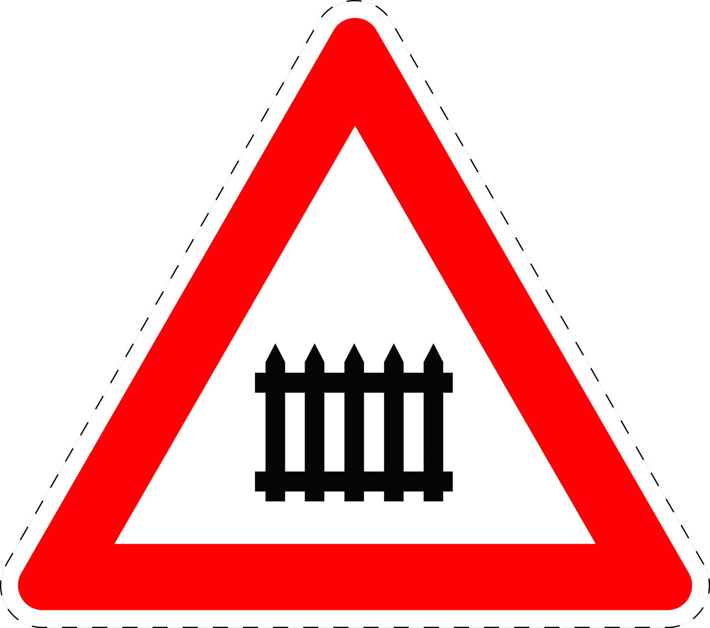1 stuk verkeersbord "Spoorwegovergang met slagbomen of halve slagbomen" 2–15 cm EW-Verk-150