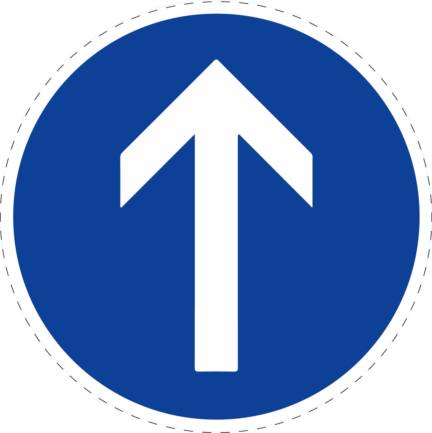 1 Stuk verkeersbord "Verplichte rijrichting – rechtdoor" 2–15 cm EW-Verk-209-30