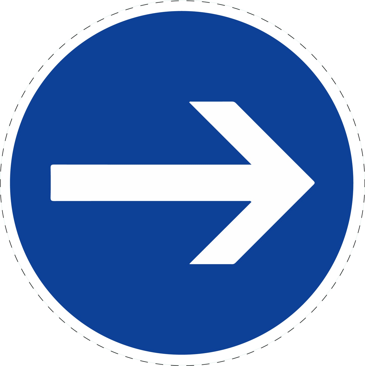 1 Stuk verkeersbord "Verplichte afslag – rechtsaf" 2–15 cm EW-Verk-211-20