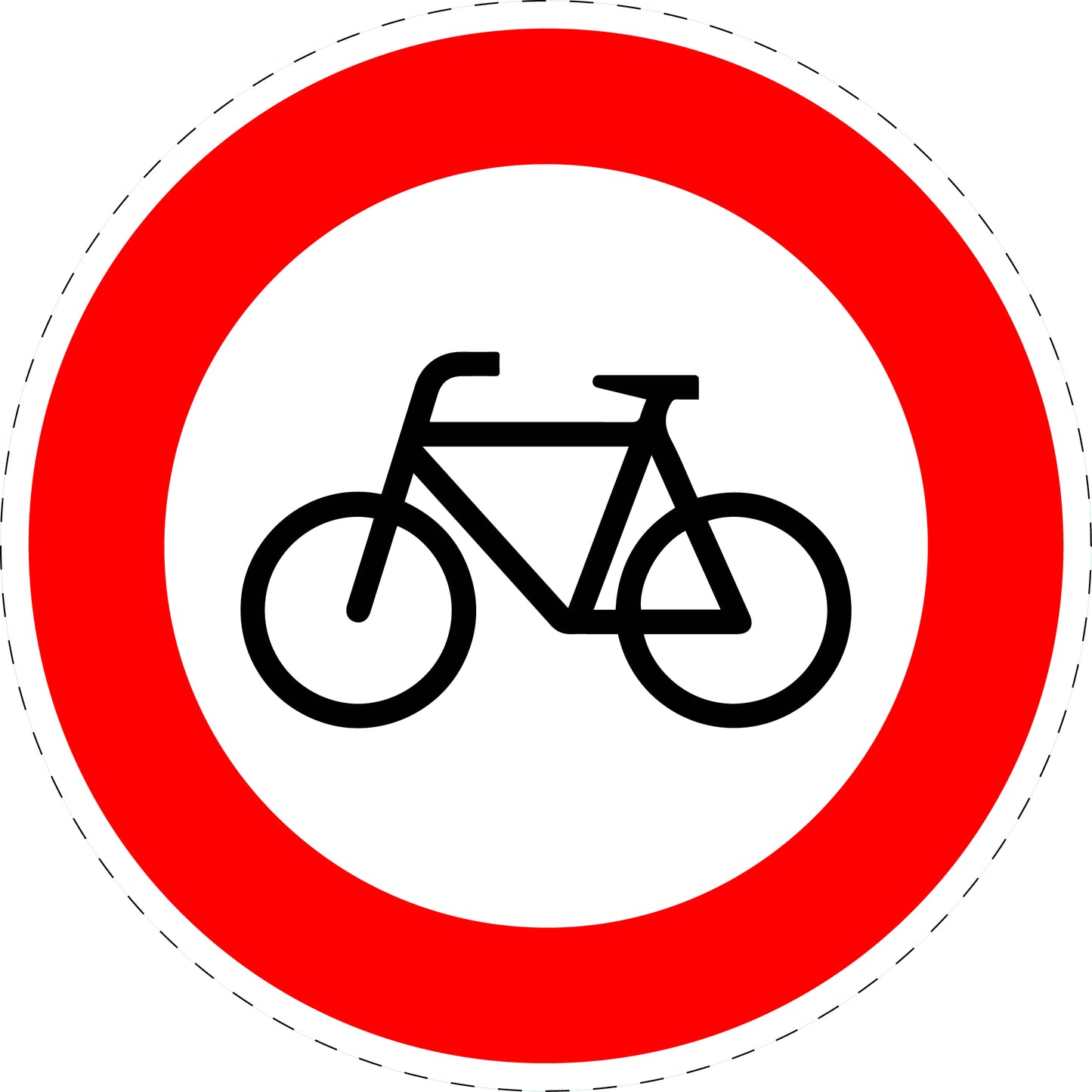 1 stuk verkeersbord "Verboden voor fietsen" – 20-70 cm – EW-Verk-254