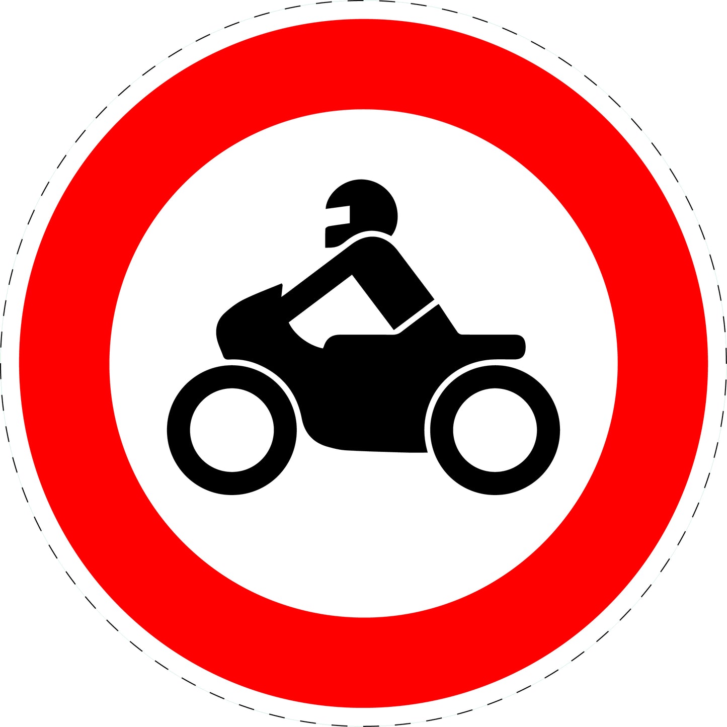 1 stuk verkeersbord "Verboden voor motorfietsen, bromfietsen en scooters" – 20-70 cm – EW-Verk-255