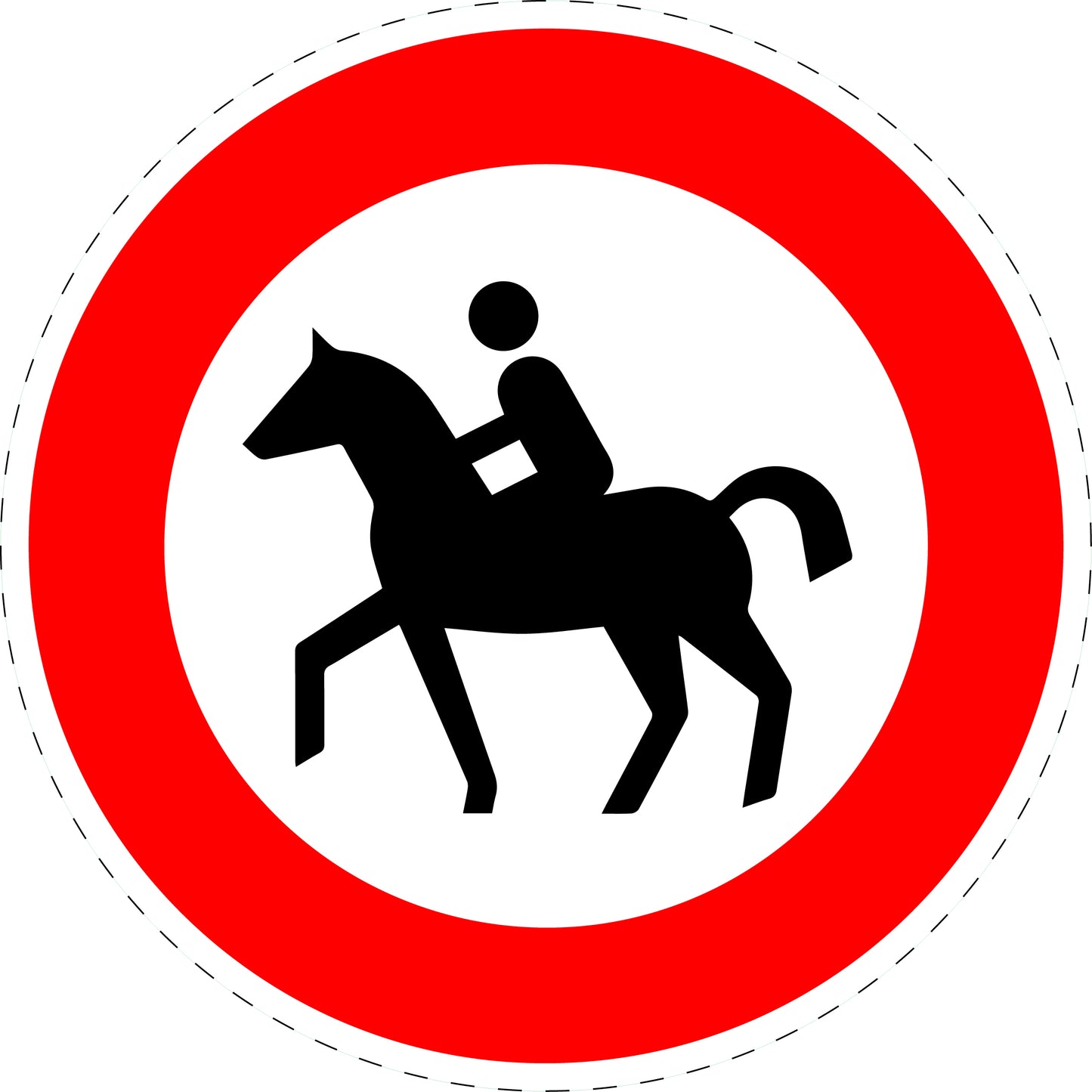 1 stuk verkeersbord "Verboden voor ruiters" – 2-15 cm – EW-Verk-258