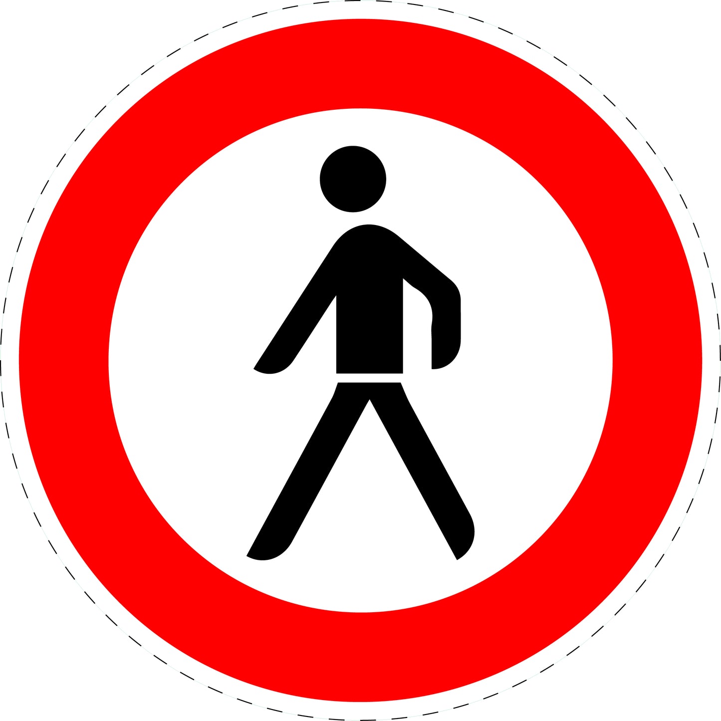 1 stuk verkeersbord "Verboden voor voetgangers" – 2-15 cm – EW-Verk-259