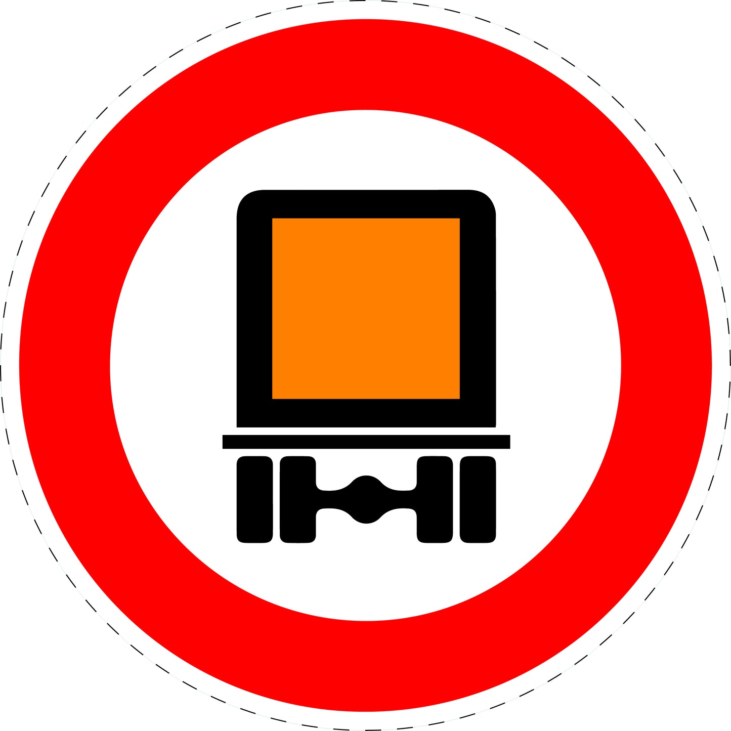 1 stuk verkeersbord "Verboden voor voertuigen met gevaarlijke stoffen" – 2-15 cm – EW-Verk-261