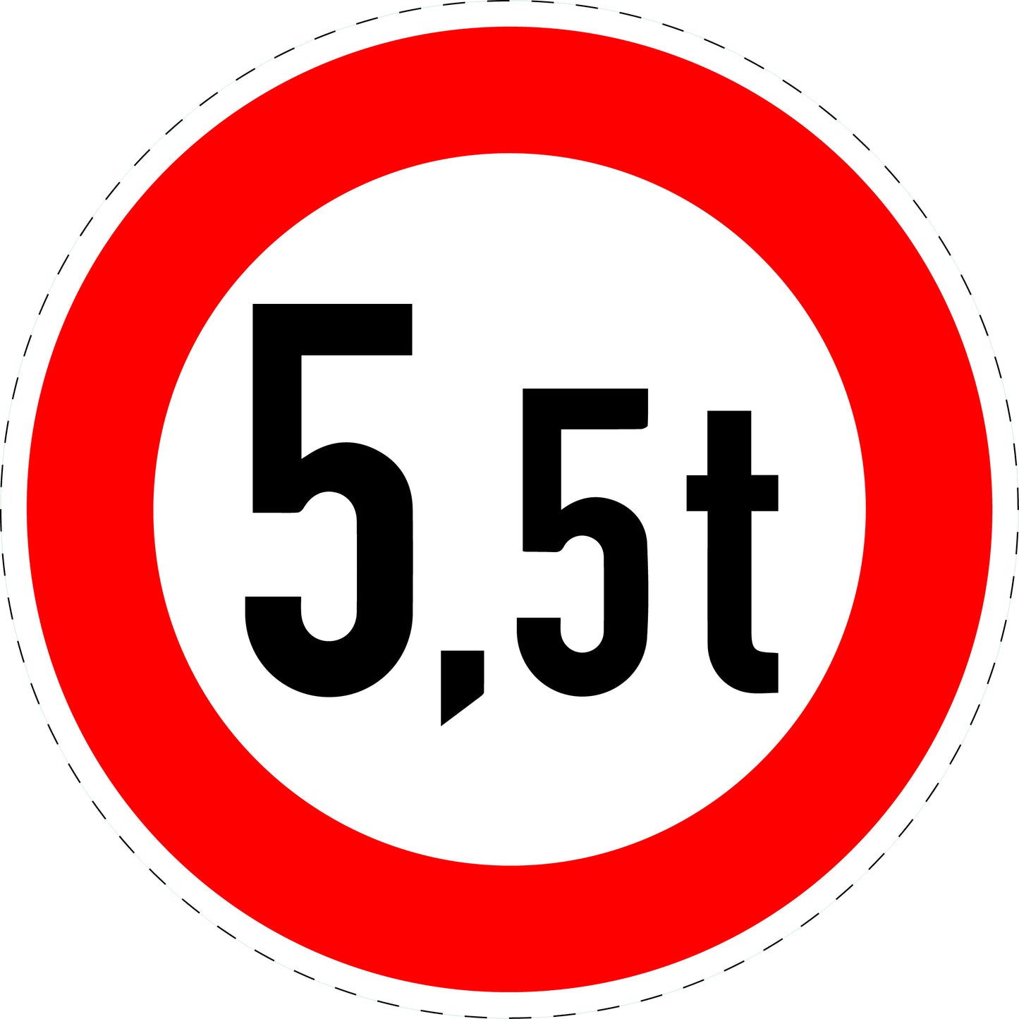 1 stuk verkeersbord "Maximale toegestane massa" – 20-70 cm – EW-Verk-262