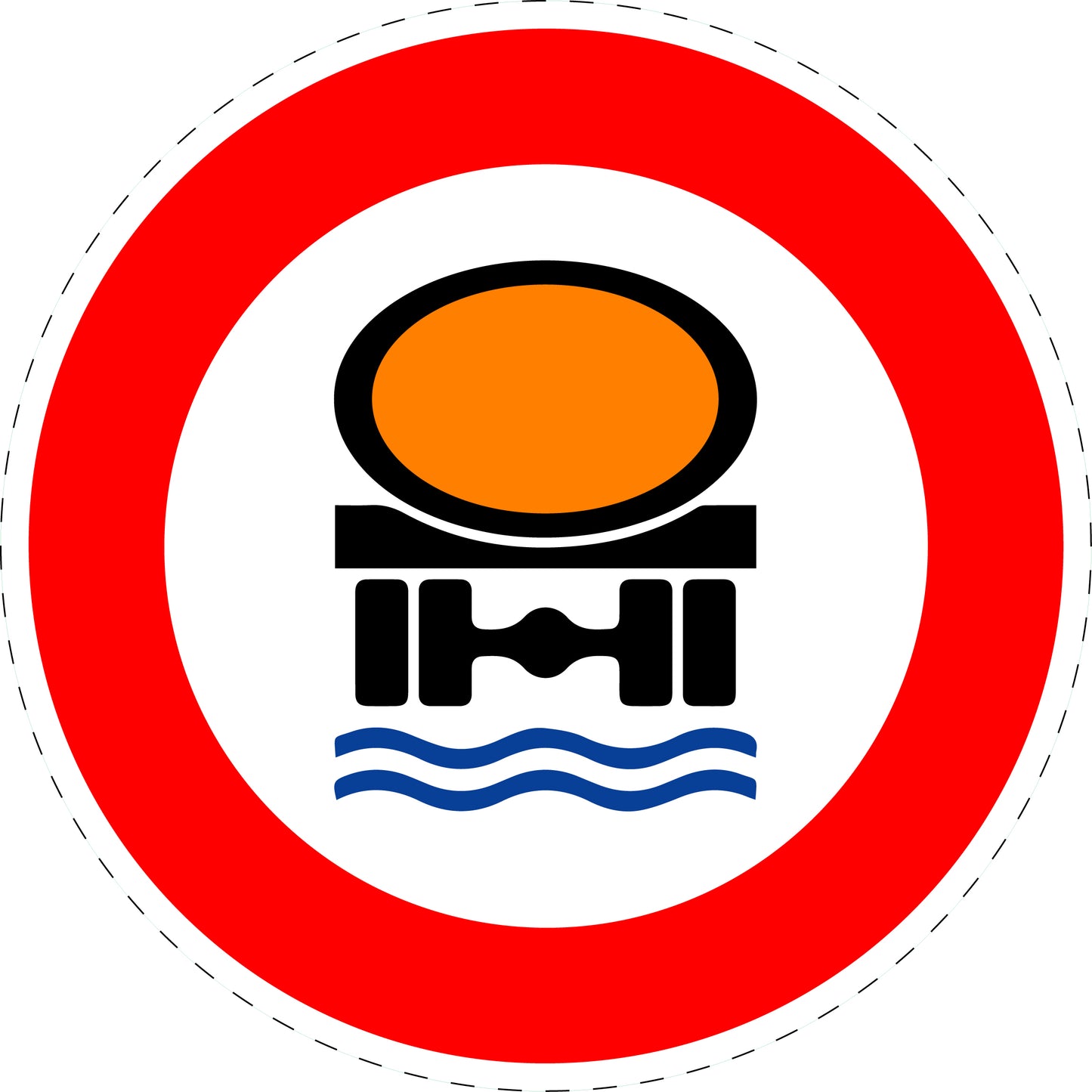 1 stuk verkeersbord "Verboden voor voertuigen met waterverontreinigende lading" – 20-70 cm – EW-Verk-269