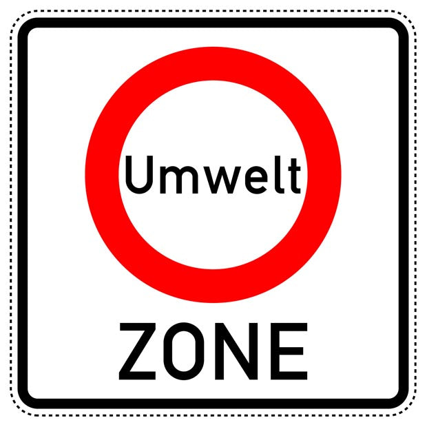 1 stuk verkeersbord "Begin milieuzone (ter vermindering van schadelijke luchtvervuiling)" – 20-70 cm – EW-Verk-270.1