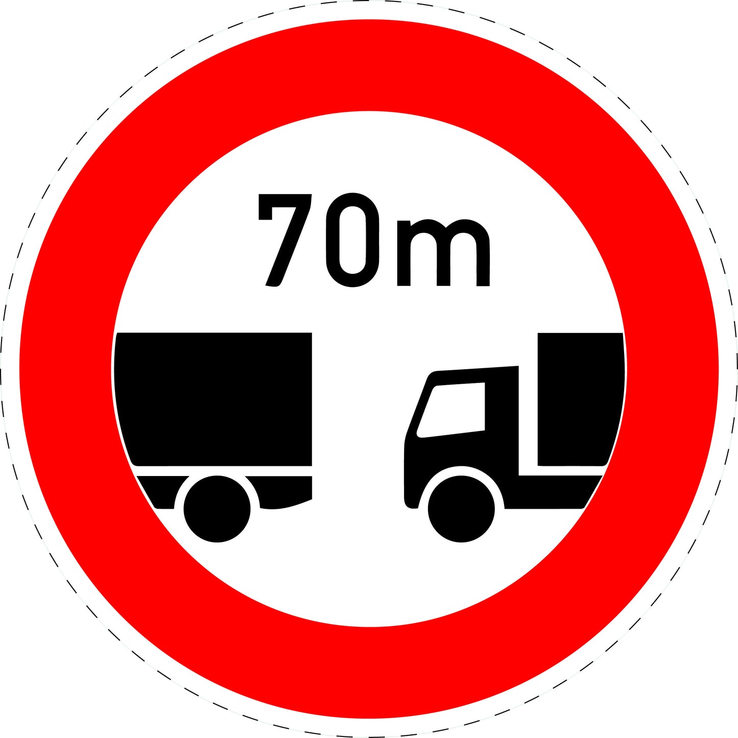 1 Stuk verkeersbord "Minimumafstand niet onderschrijden" – 2-15 cm – EW-Verk-273