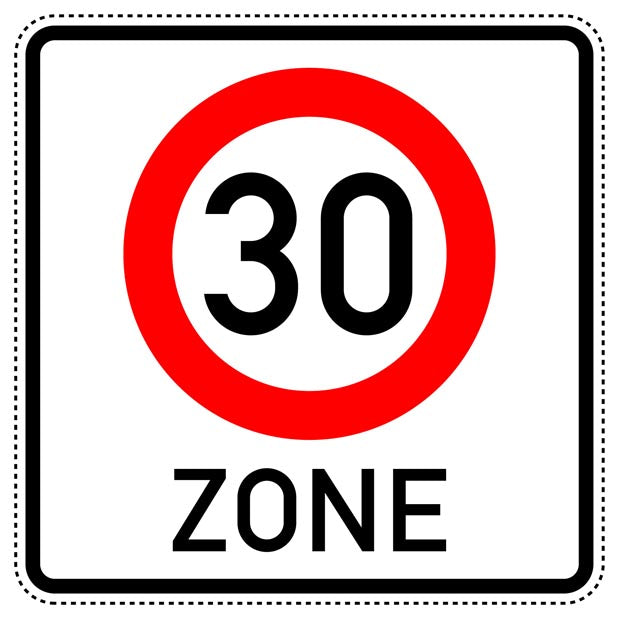 1 Stuk verkeersbord "Begin zone 30 km/u" – 20-70 cm – EW-Verk-274-1-50